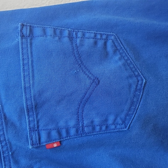 Blue Button Fly Mens Cut Off Levi Shorts - Picture 4 of 7